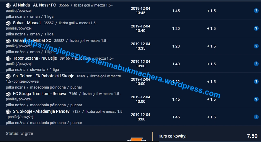 darmowe typy bukmacherskie 04.12.2019