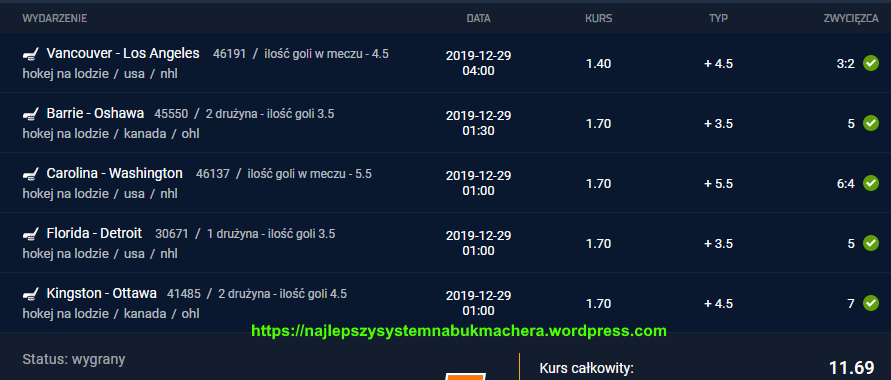 pakiet płatne typy na sobotę 28.12.2019