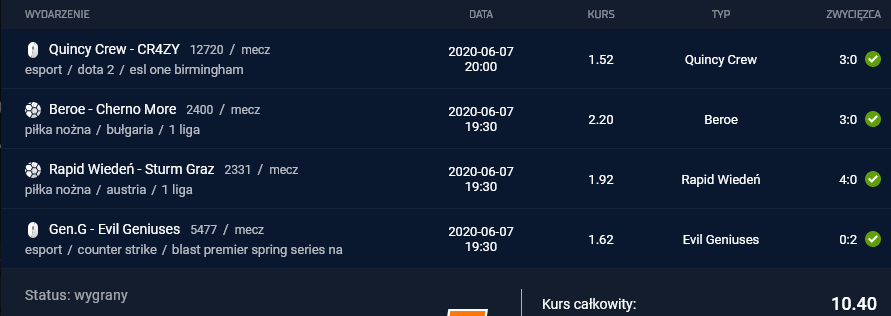 kupon sts 07.06.2020