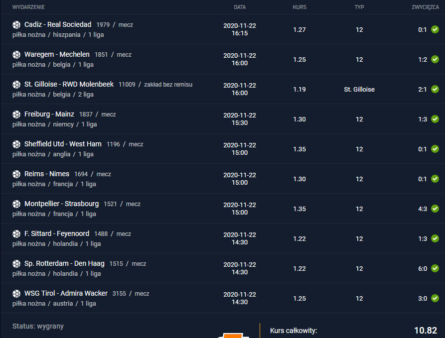 kupon sts 22.11.2020