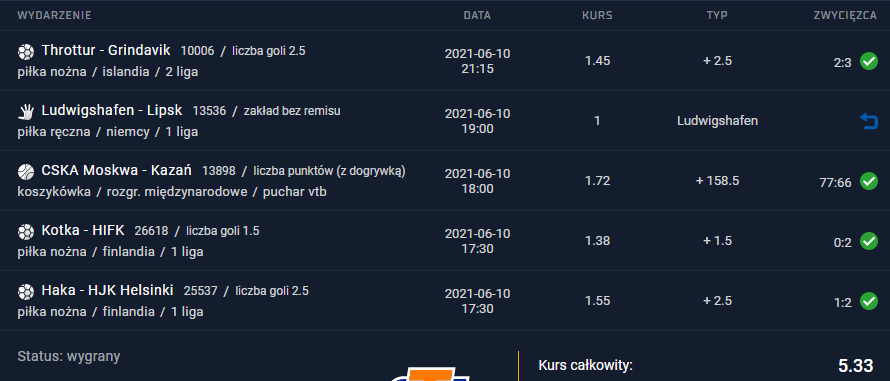 kupon sts 09.06.2021