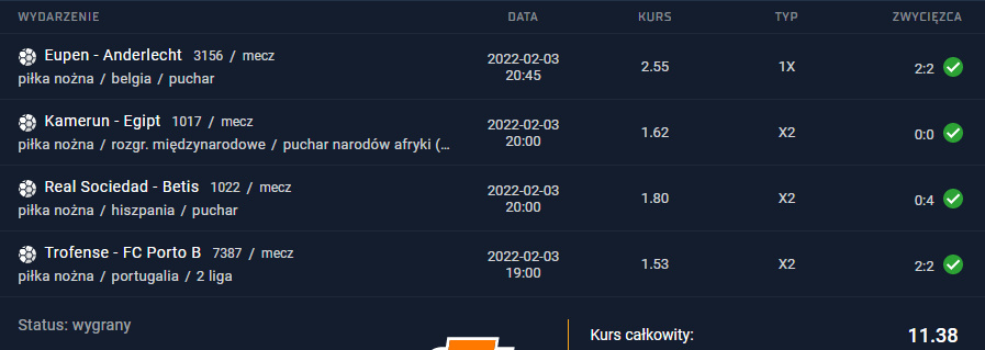 kupon ako 11.38 sts typy bukmacherskie