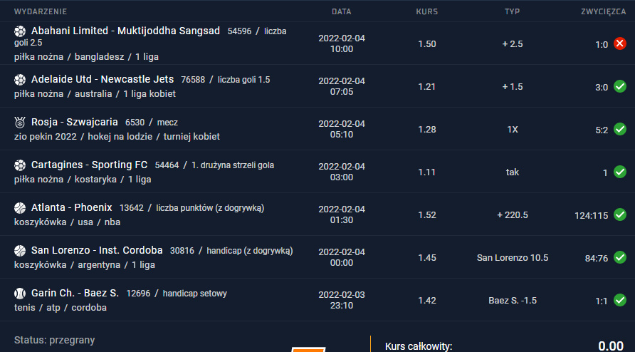 kupon ako 8.07 sts typy bukmacherskie