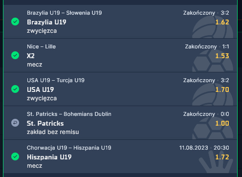 11.08.2023 kupon ako 7.25 bukmacher sts