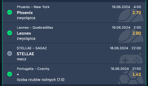 18.06.2024 kupon ako 7.72, bukmacher sts