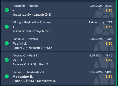 09.07.2024 kupon ako 11.25 bukmacher sts