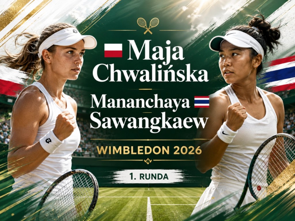 Maja Chwalińska Mananchaya Sawangkaew typy bukmacherskie Wimbledon 2026, grafika zapowiadająca mecz 1. rundy