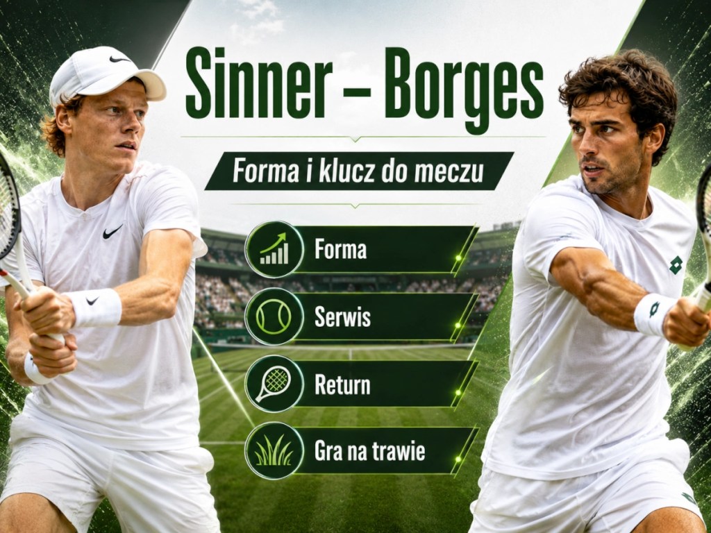 Analiza formy Jannika Sinnera i Nuno Borgesa przed meczem Wimbledon 2026, z naciskiem na serwis, return i grę na trawie.