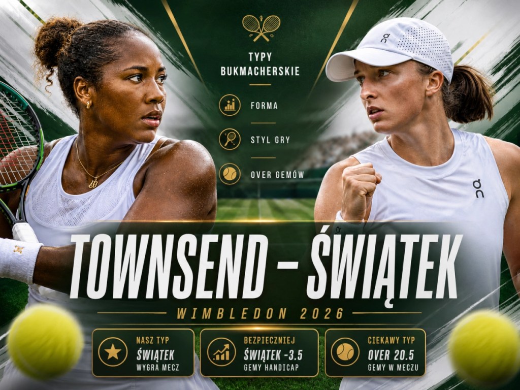 Townsend - Iga Świątek typy bukmacherskie Wimbledon 2026, over gemów, forma i analiza zakładów tenisowych