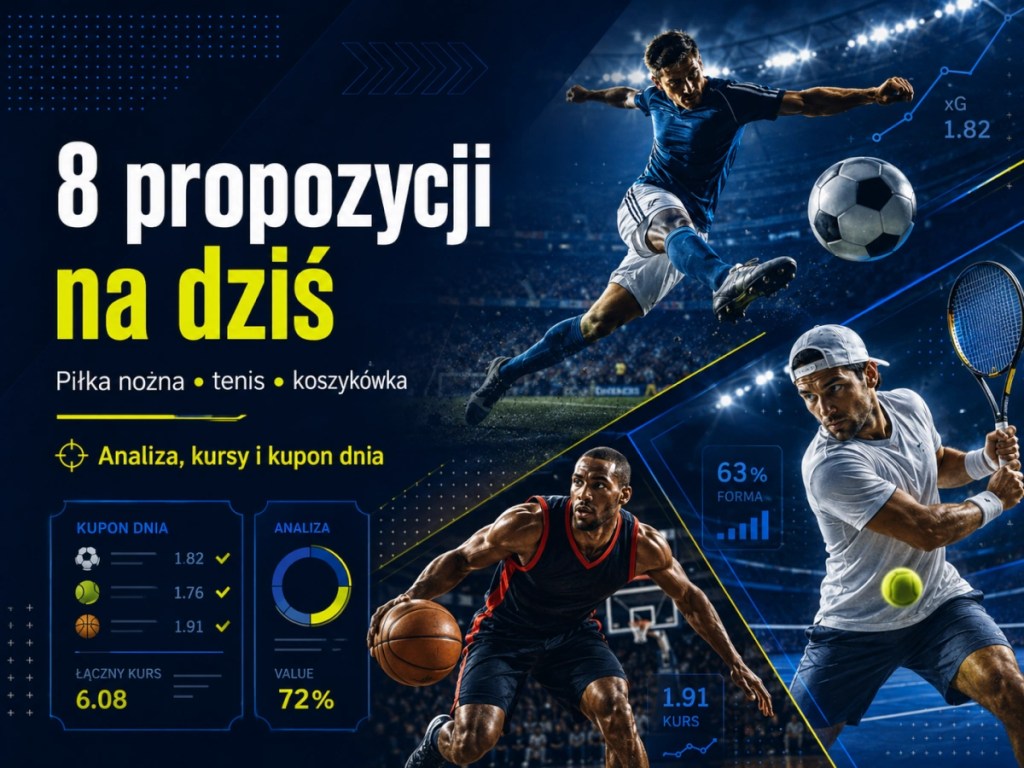 Osiem typów bukmacherskich na 14.07.2026 z piłki nożnej, tenisa i koszykówki