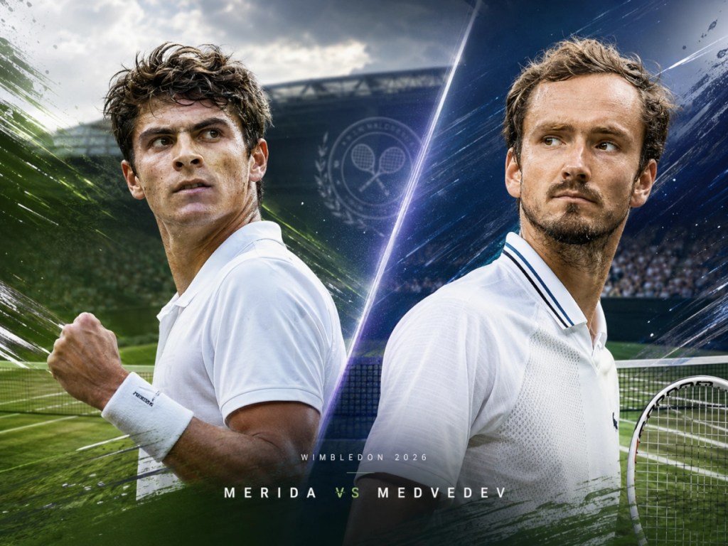 Daniel Merida i Daniil Medvedev przed meczem Wimbledon 2026 - typy bukmacherskie, kursy STS i analiza spotkania.