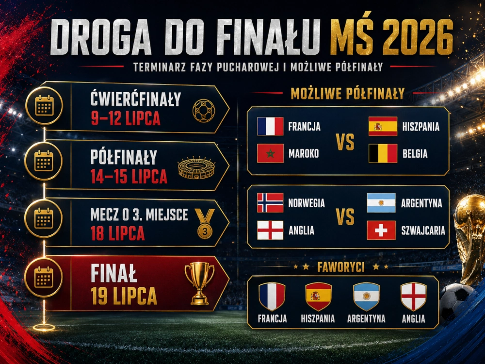 Droga do finału MŚ 2026, terminarz fazy pucharowej, możliwe półfinały i data finału mundialu