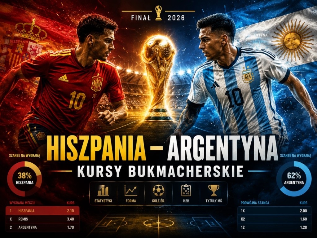 Hiszpania Argentyna kursy bukmacherskie na finał MŚ 2026