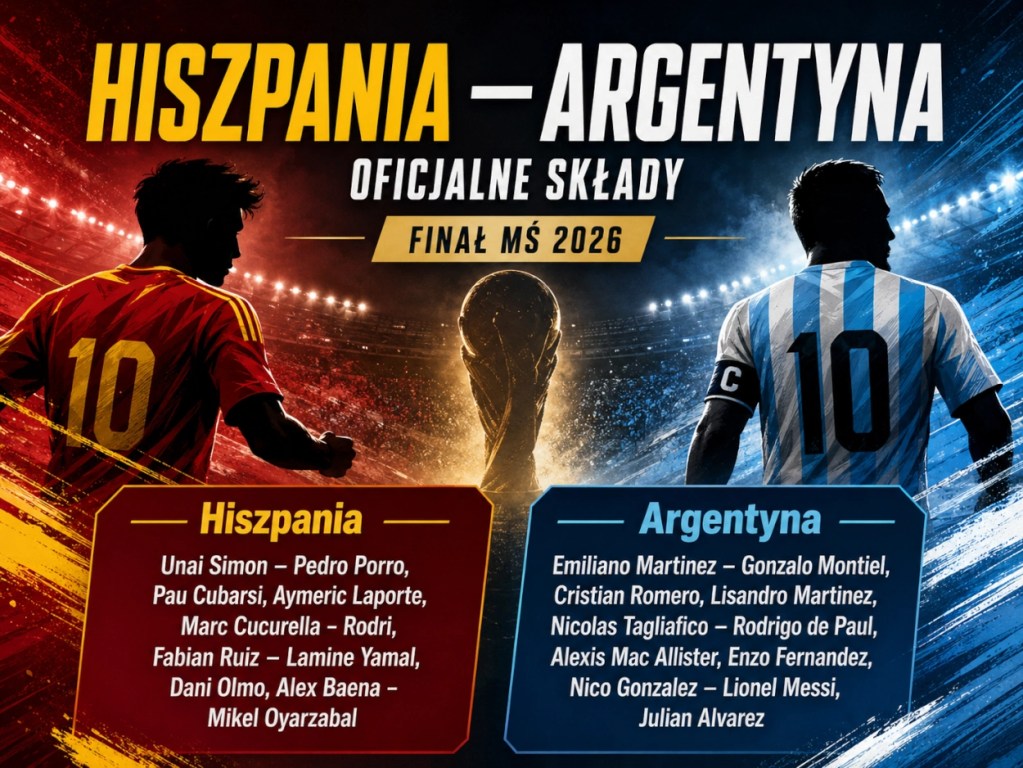 Hiszpania Argentyna składy – oficjalne jedenastki na finał MŚ 2026
