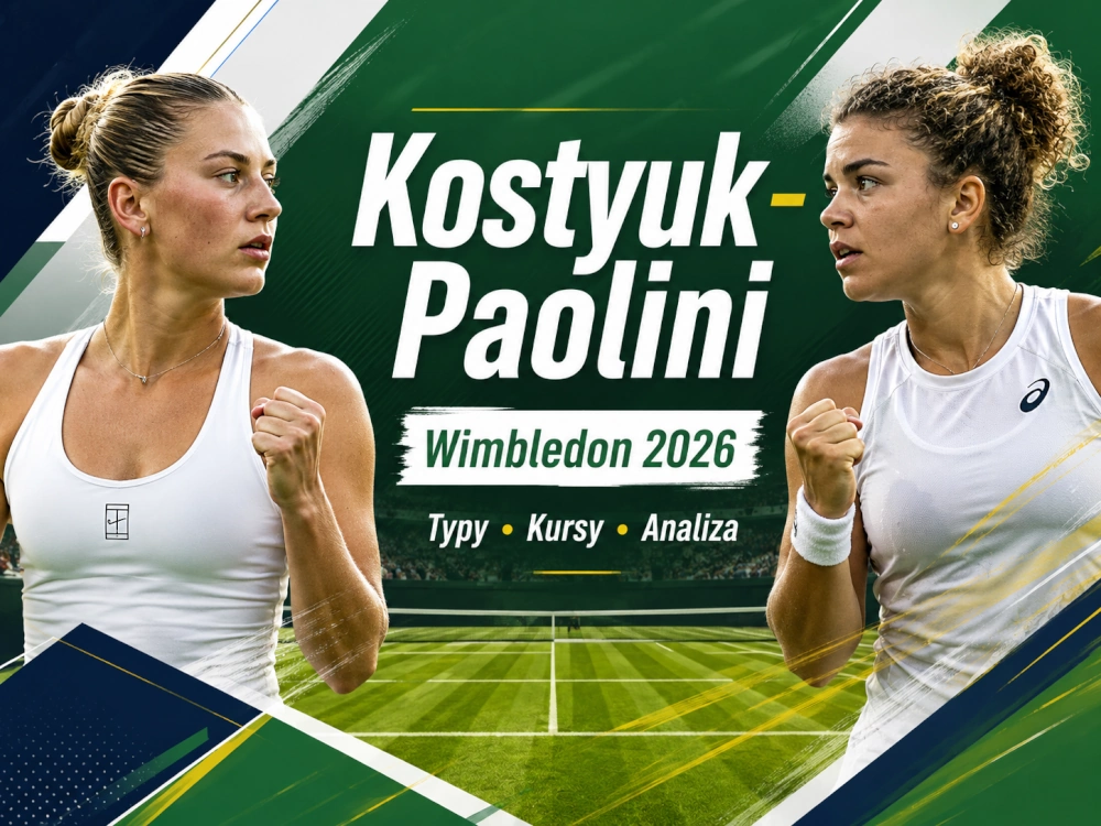 Marta Kostyuk i Jasmine Paolini przed meczem Wimbledon 2026 - typy bukmacherskie, kursy i analiza spotkania.