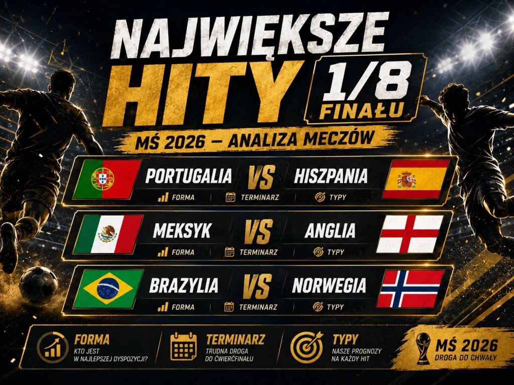 Największe hity 1/8 finału MŚ 2026 Portugalia Hiszpania Meksyk Anglia Brazylia Norwegia