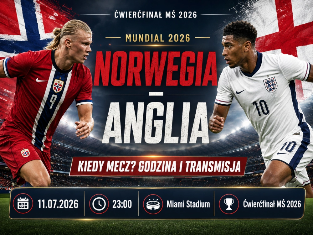 Norwegia - Anglia: kiedy mecz, godzina i transmisja ćwierćfinału MŚ 2026