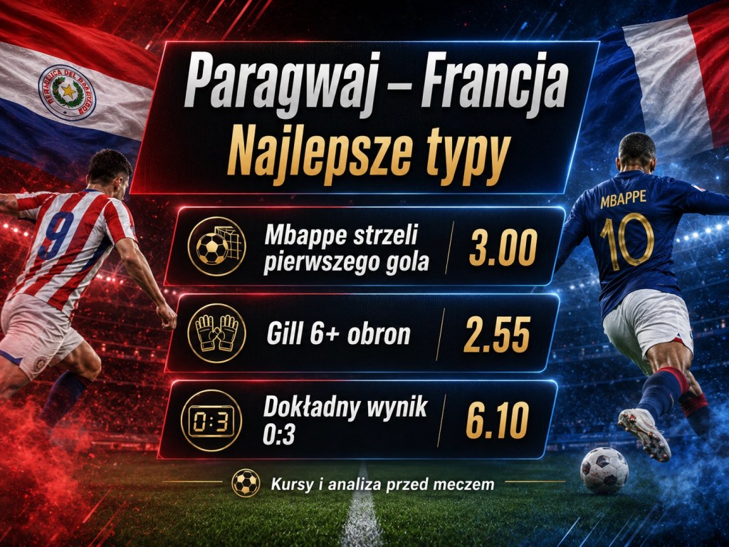 Paragwaj – Francja najlepsze typy bukmacherskie, kursy STS, Mbappe pierwszy gol i dokładny wynik