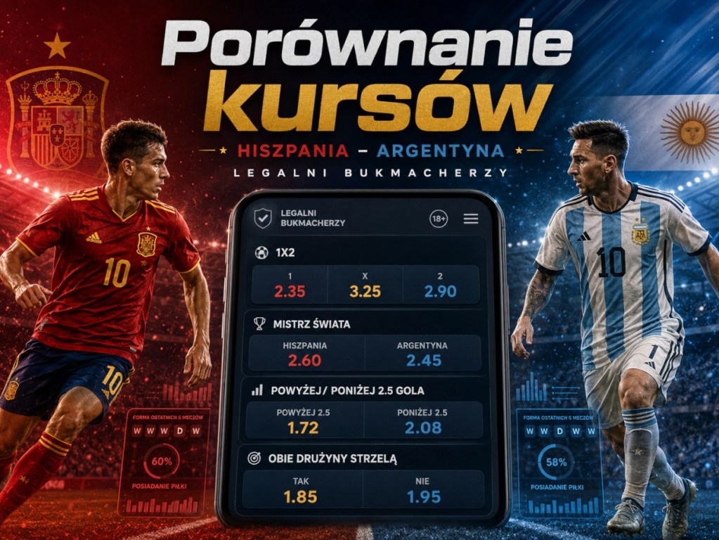 Porównanie kursów Hiszpania Argentyna u legalnych bukmacherów