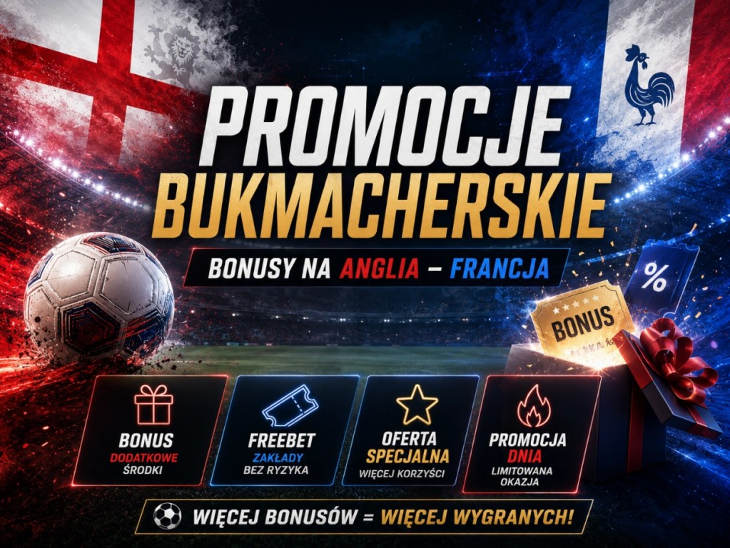 Promocje bukmacherskie i bonusy na mecz Anglia Francja