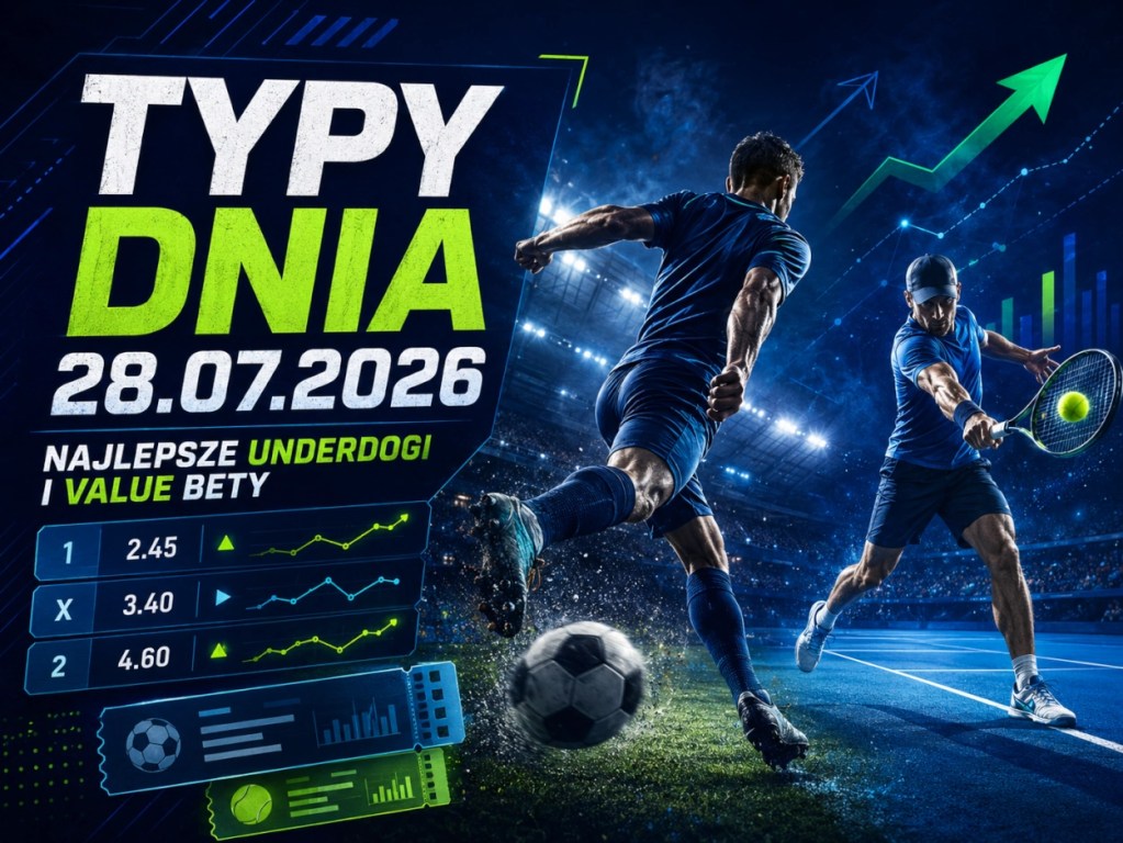 Typy dnia 28.07.2026 – underdogi i value bety na piłkę nożną oraz tenis
