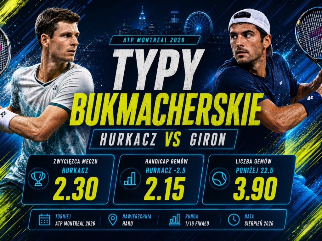 Hurkacz Giron typy bukmacherskie – kursy i zakłady na mecz ATP Montreal 2026