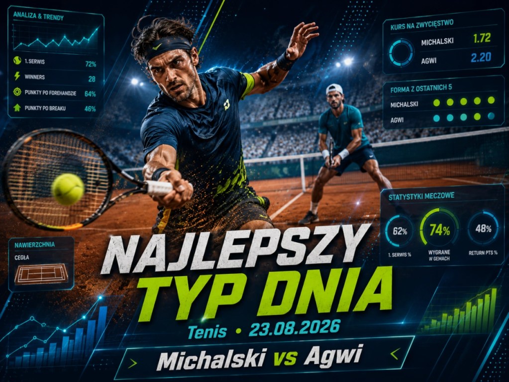 Daniel Michalski – Michael Agwi typy bukmacherskie 23.08.2026 i analiza meczu tenisowego