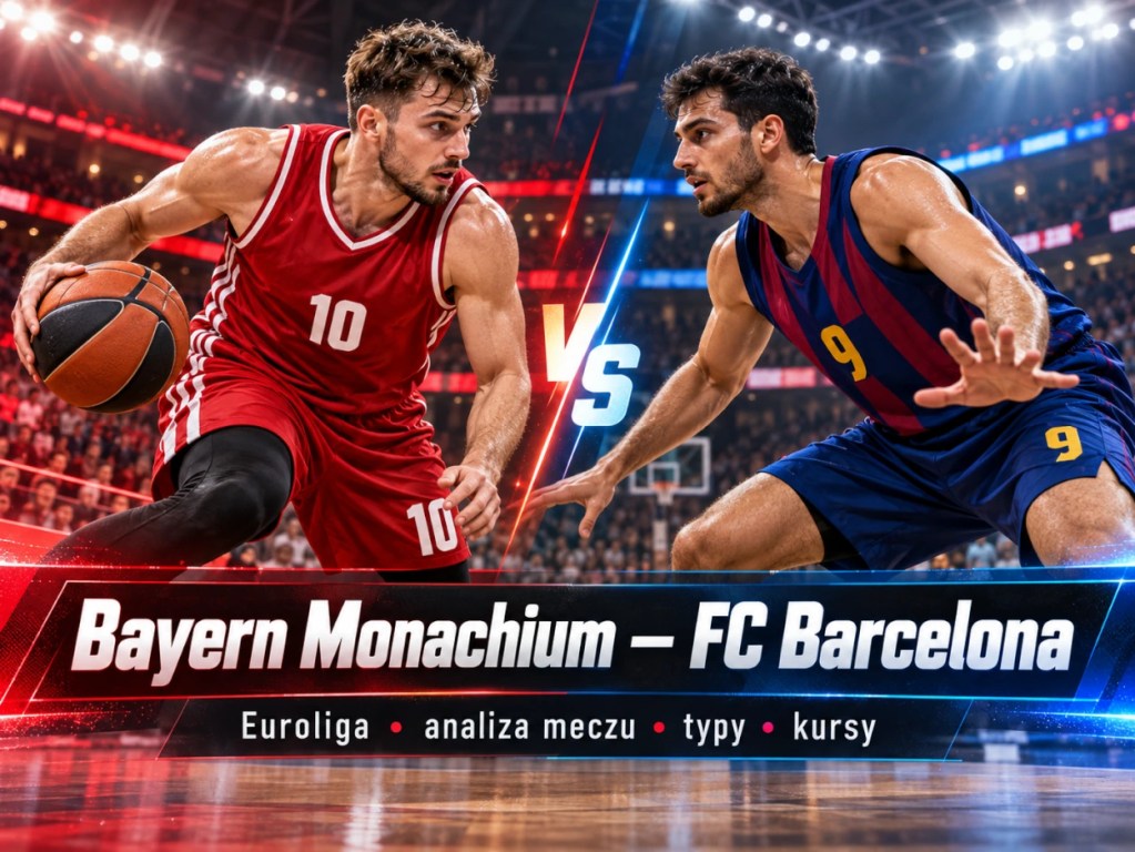 Bayern Monachium – FC Barcelona, koszykówka Euroliga 27.10.2026. Graficzna zapowiedź meczu, typy bukmacherskie i kursy.