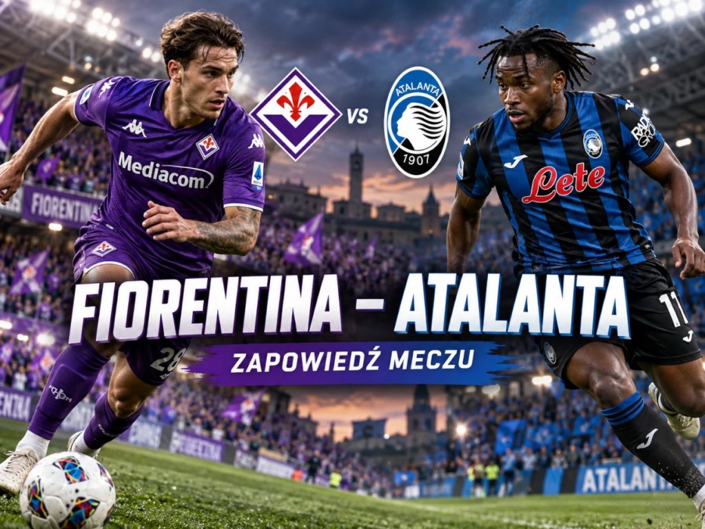 Fiorentina - Atalanta zapowiedź meczu 29.10.2026. Piłkarze w fioletowych i niebiesko-czarnych strojach podczas akcji na boisku.