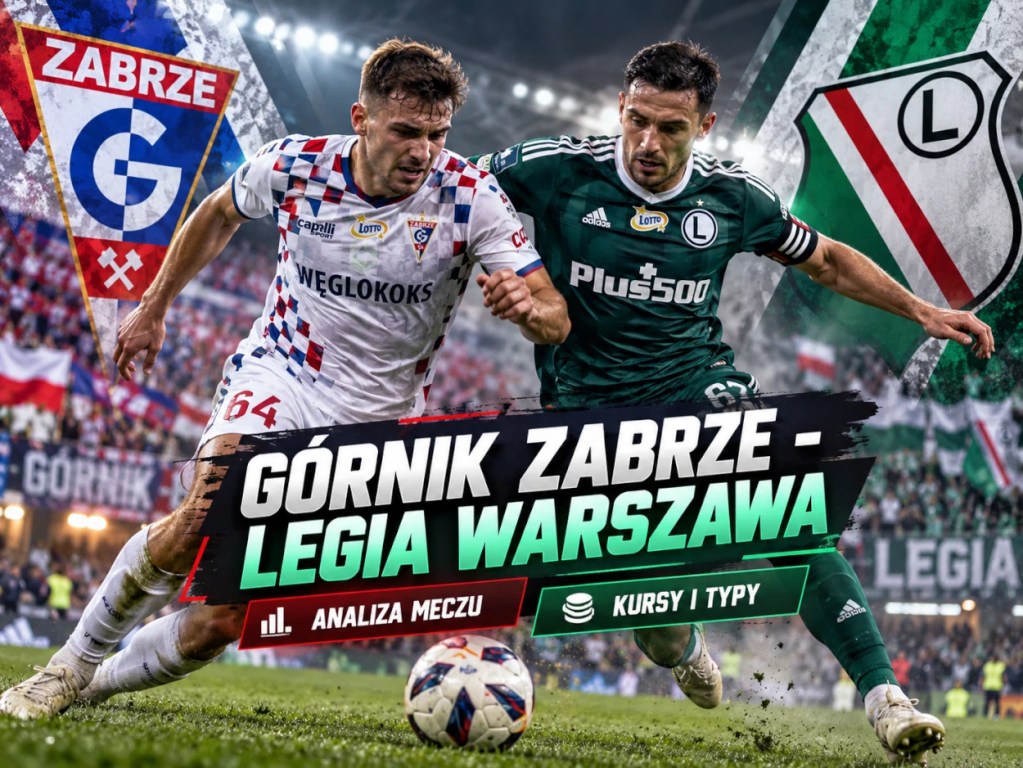 Piłkarze Górnika Zabrze i Legii Warszawa walczą o piłkę - analiza meczu, kursy bukmacherskie i typy na Ekstraklasę.