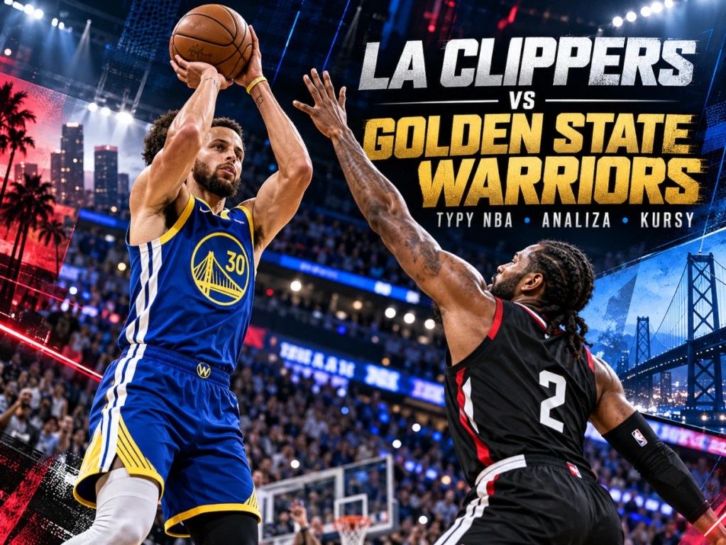 Stephen Curry rzuca do kosza podczas meczu Golden State Warriors z LA Clippers - typy NBA, analiza spotkania i kursy bukmacherskie.